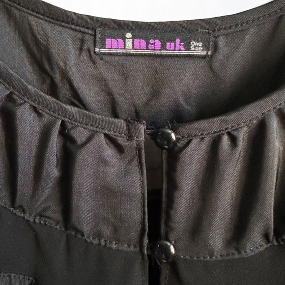 Mina UK | BLACK | Boho Peasant Dress / Tunic | Size S-M - Picture 3 of 7